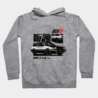 Toyota Ae86 Trueno Initial D Anime version 2 black Hoodie